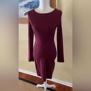 Aqua Bordeaux wine colored long sleeve bodycon dress NWT size M